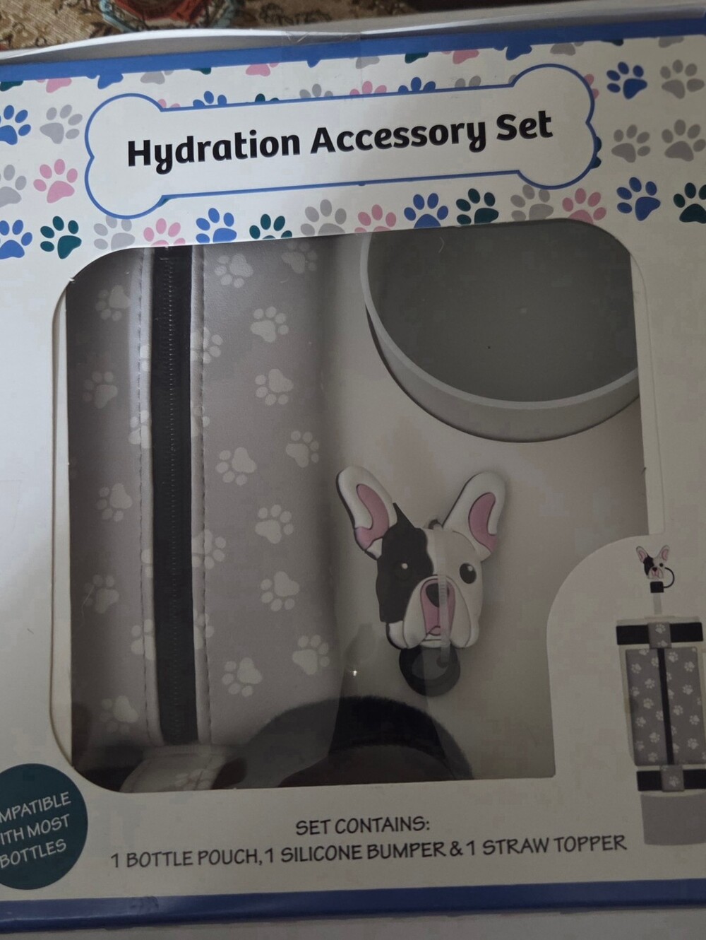 New water bottle terrier dog accessory set